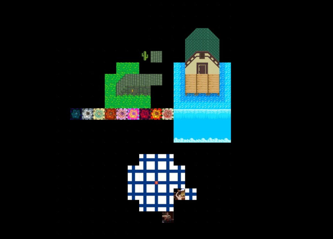An assortment of game-like tiles.
